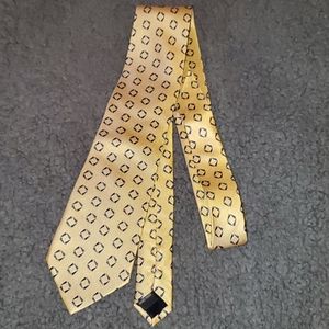 Men's DECA Tie, Gold with Blue Diamonds